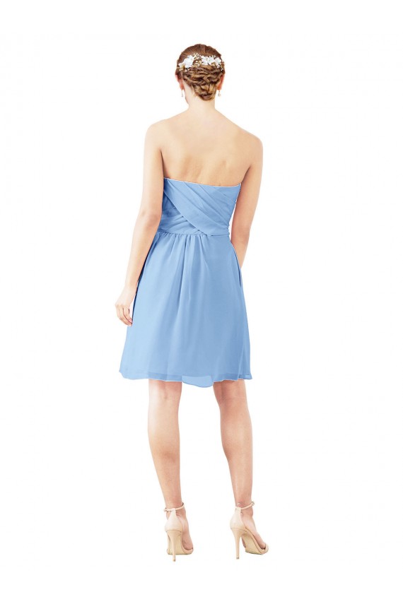 Soft Chiffon Sweetheart Sleeveless Open Back Knee Length Bridesmaid Dress Kent