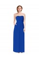 Soft Chiffon Sweetheart Sleeveless Open Back Royal Blue Long Bridesmaid Dress Kent