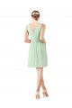 Soft Chiffon V-Neck Sleeveless Knee Length Bridesmaid Dress Kent