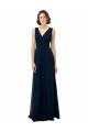 Chiffon V-Neck Sleeveless V-Back Long Bridal Party Dress Kent