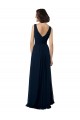 Chiffon V-Neck Sleeveless V-Back Long Bridal Party Dress Kent
