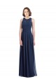 Chiffon Halter Neck Sleeveless Keyhole Back Long Floor Length Bridesmaid Dress Kent