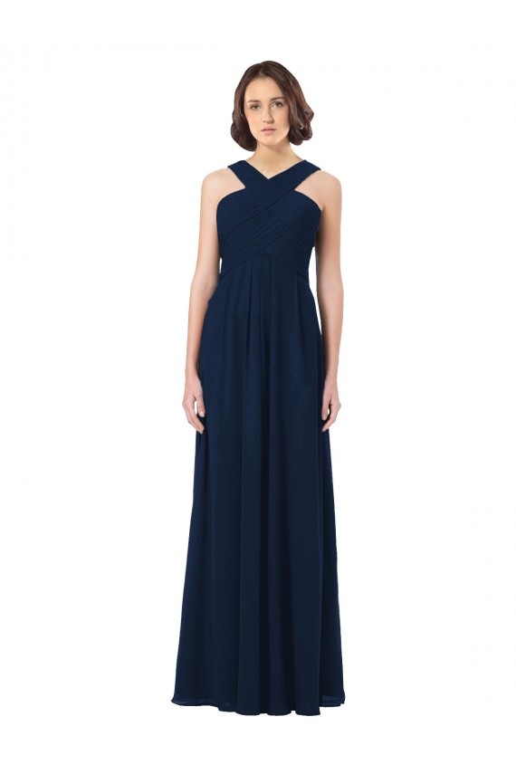 Chiffon Off the Shoulder Sleeveless V-Back Long Floor Length Bridesmaid Dress Kent