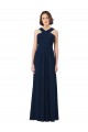 Chiffon Off the Shoulder Sleeveless V-Back Long Floor Length Bridesmaid Dress Kent