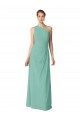 Soft Chiffon One Shoulder Sleeveless Jade Long Bridesmaid Dress Kent