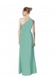 Soft Chiffon One Shoulder Sleeveless Jade Long Bridesmaid Dress Kent