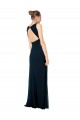 Soft Chiffon V-Neck Sleeveless Midnight Green Long Bridesmaid Dress Kent
