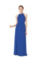 Chiffon Halter Neck Sleeveless Keyhole Back Long Bridesmaid Dress / Evening Dress Kent