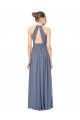 Chiffon Halter Neck Sleeveless Keyhole Back Long Bridesmaid Dress / Evening Dress Kent