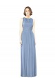 Soft Chiffon Bateau Neck Sleeveless Keyhole Back Long Bridesmaid Dress Kent