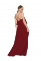 Chiffon Spaghetti Straps Sleeveless Open Back Long Bridesmaid Dress Kent