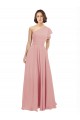 Chiffon One Shoulder Sleeveless Long Bridesmaid Evening Dress Kent