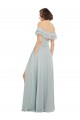 Soft Chiffon Off the Shoulder Sleeveless Keyhole Back Long Bridesmaid Dress Kent