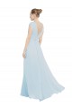 Soft Chiffon V-Neck Sleeveless Sea Glass Long Bridesmaid Dress Kent