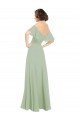 Soft Chiffon Off the Shoulder Cold Shoulder Long Bridesmaid Dress Kent