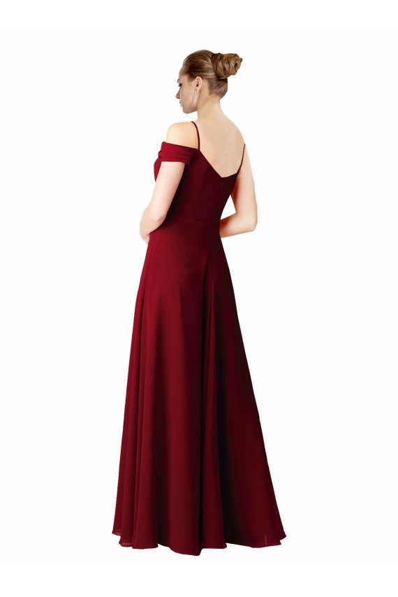 Chiffon Sweetheart Sleeveless Burgundy Long Bridesmaid Dress / Evening Dress Kent
