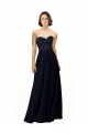 Soft Chiffon Sweetheart Sleeveless Dark Navy Long Bridesmaid Dress / Formal Dress Kent