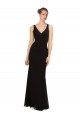 Soft Chiffon V-Neck Sleeveless Black Long Bridesmaid Gown Kent