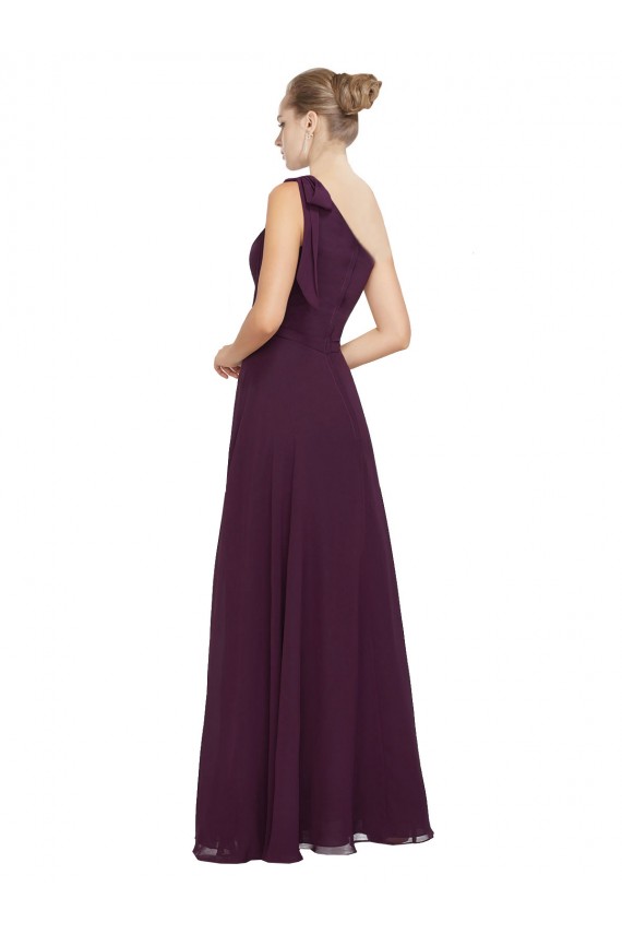 Soft Chiffon One Shoulder Sleeveless Long Bridesmaid Dresses Kent