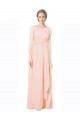 Chiffon V-Neck Sleeveless V-Back Long Wedding Party Dress Kent