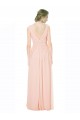 Chiffon V-Neck Sleeveless V-Back Long Wedding Party Dress Kent