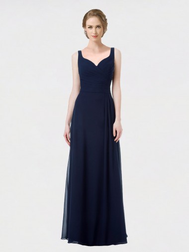 Lxue Chiffon Sweetheart Sleeveless Low Back Long Bridesmaid Dress Kent