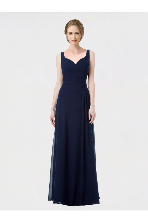 Lxue Chiffon Sweetheart Sleeveless Low Back Long Bridesmaid Dress Kent
