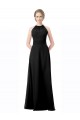 Chiffon Halter Neck Sleeveless Black Long Formal Dress / Bridesmaid Dress Kent