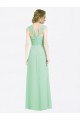 Soft Chiffon Sweetheart Cap Sleeves V-Back Long Bridesmaid Dress Kent