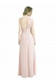 Soft Chiffon One Shoulder Sleeveless Red Long Bridesmaid Dress Kent