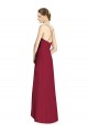 Soft Chiffon Spaghetti Straps Sleeveless Open Back Burgundy Long High Low Bridesmaid Dress Kent