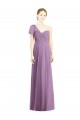 Soft Chiffon One Shoulder Flutter Sleeves Open Back Long Formal Dress / Bridesmaid Dress Kent