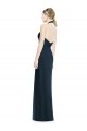 Soft Chiffon Halter Neck Sleeveless Open Back Dark Navy Long Formal Dress / Bridesmaid Dress Kent