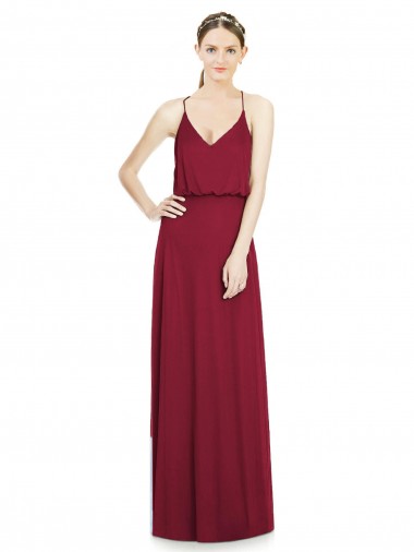 Soft Chiffon V-Neck Sleeveless Long Evening Gowns / Bridesmaid Dress Kent