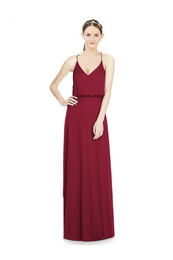 Soft Chiffon V-Neck Sleeveless Long Evening Gowns / Bridesmaid Dress Kent