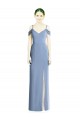 Soft Chiffon Off the Shoulder Cold Shoulder Open Back Long Formal Evening Gown / Bridesmaid Dress Kent