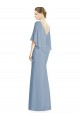 Soft Chiffon V-Neck Sleeveless Dusty Blue Long Bridesmaid Dress Kent
