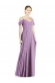 Soft Chiffon Off the Shoulder Sleeveless Low Back Long Semi Formal Evening Dress / Bridesmaid Dress Kent