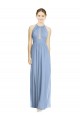 Chiffon Halter Neck Sleeveless Long Wedding Party Dress Kent