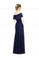 Soft Chiffon Off the Shoulder Sleeveless Dark Navy Long Bridesmaid Dress Kent
