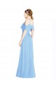 Soft Chiffon Halter Neck Cold Shoulder Low Back Long Formal Dress / Bridesmaid Dress Kent
