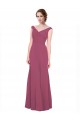 Soft Chiffon V-Neck Sleeveless Mauve Taupe Long Bridesmaid Dress Kent