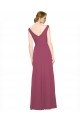 Soft Chiffon V-Neck Sleeveless Mauve Taupe Long Bridesmaid Dress Kent