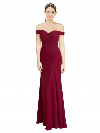 Soft Chiffon Off the Shoulder Sleeveless Long Black Tie Prom Dress / Bridesmaid Dress Kent