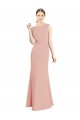 Soft Chiffon Boat Neck Sleeveless Bliss Pink Long Bridesmaid Dress Kent