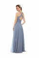 Soft Chiffon Halter Neck Sleeveless Long Evening Dress / Bridal Party Dress Kent