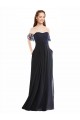 Soft Chiffon & Lace Off the Shoulder Cap Sleeves Long Formal Dress / Bridesmaid Dress Kent