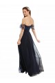 Soft Chiffon & Lace Off the Shoulder Cap Sleeves Long Formal Dress / Bridesmaid Dress Kent