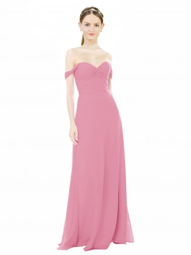 Soft Chiffon Off the Shoulder Cap Sleeves Long Formal Dress / Bridesmaid Dress Kent