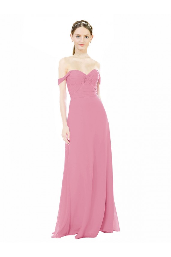 Soft Chiffon Off the Shoulder Cap Sleeves Long Formal Dress / Bridesmaid Dress Kent